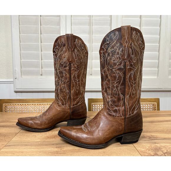Idyllwind Women's Sweet Tea Western Boots Snip Toe Brown Leather Size 9 NWOB - Picture 4 of 15